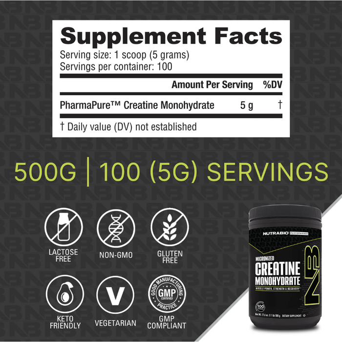 Nutrabio Creatine Monohydrate (Micronized)